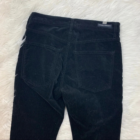 Citizens Of Humanity Drew Crop Flare Velvet Pants Midnight Black Women’s 26 - Picture 12 of 13